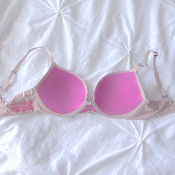 Victoria secret pink nude seamless push up bra 32C - Picture 2 of 3